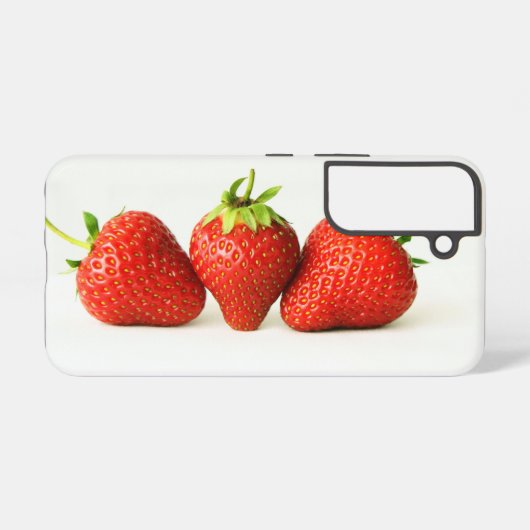 Drie aardbeien op wit SGCNM Samsung Galaxy Hoesje (Achterkant horizontaal)