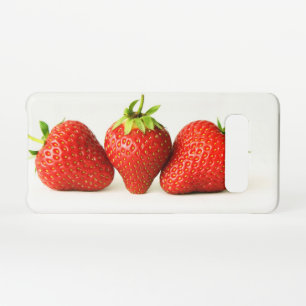 Drie aardbeien op wit sperma samsung galaxy s10 hoesje