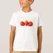 Drie aardbeien op witte BCCNA T-shirt (Voorkant)
