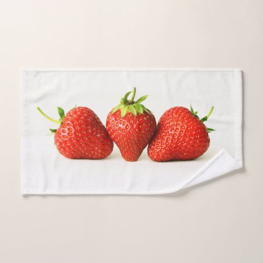 Drie aardbeien op witte BTCNA Bad Handdoek (Handdoek)