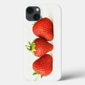 Drie aardbeien op witte iphcna Case-Mate iPhone case (Achterkant)