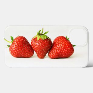 Drie aardbeien op witte iphcna Case-Mate iPhone case