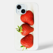 Drie aardbeien op witte iphcna Case-Mate iPhone case (Achterkant)