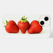 Drie aardbeien op witte iphcnm Case-Mate iPhone case (Achterkant (horizontaal))