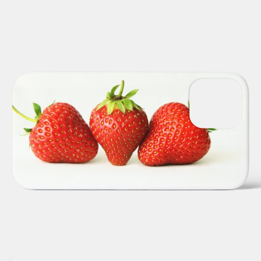 Drie aardbeien op witte iphcnm Case-Mate iPhone case (Achterkant (horizontaal))