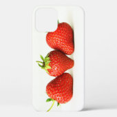 Drie aardbeien op witte iphcnm Case-Mate iPhone case (Achterkant)