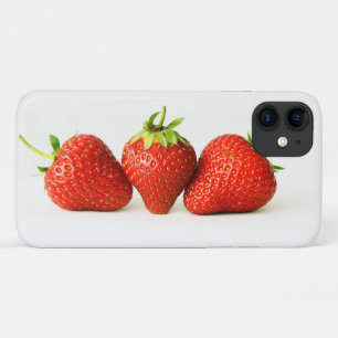 Drie aardbeien op witte iwitwasboon Case-Mate iPhone case