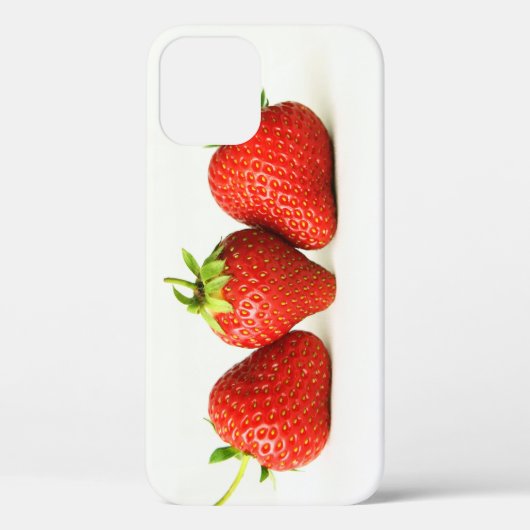 Drie aardbeien op witte wifa Case-Mate iPhone case (Achterkant)