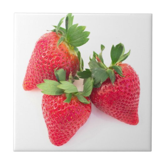 Drie aardbeien tegeltje (Voorkant)