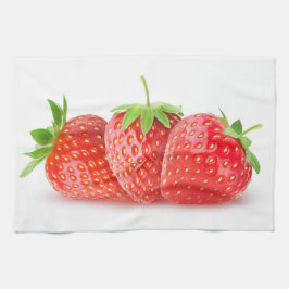 Drie aardbeien theedoek