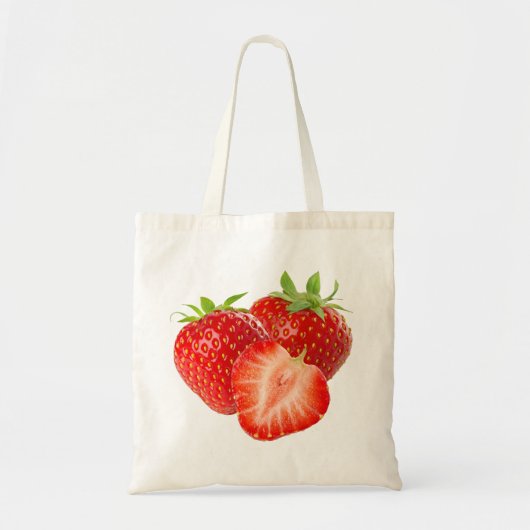 Drie aardbeien tote bag (Voorkant)