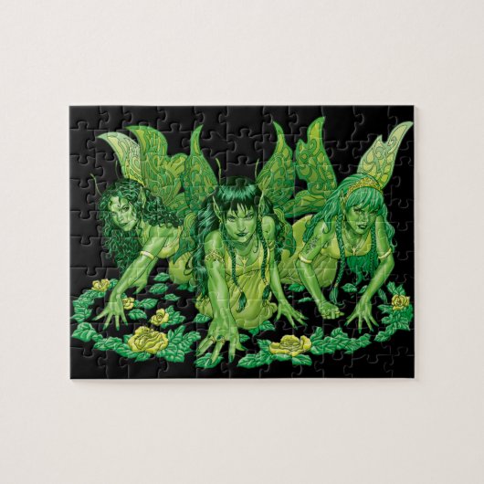 Drie Aarde Fairies Fantasy Art van Al Rio Legpuzzel (Horizontaal)