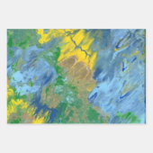 Drie abstracte acrylschilderijen inpakpapier vel (Voorkant)