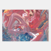 Drie abstracte acrylschilderijen inpakpapier vel (Voorkant 3)