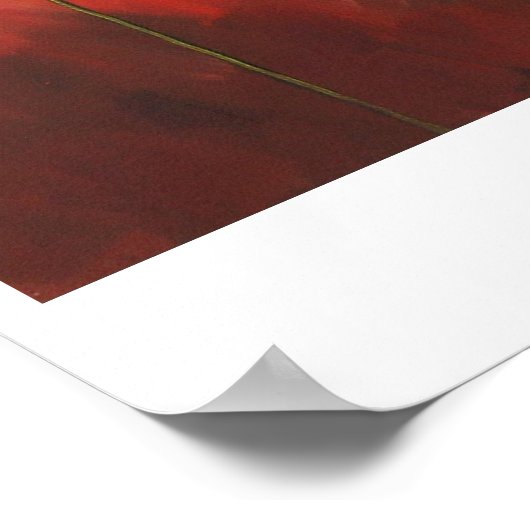 Drie Abstracte papavers Poster (Hoek)