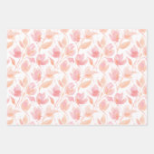Drie Abstracte Waterverf Perzik Roze Patronen Inpakpapier Vel (Voorkant 3)