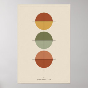 Drie Abstracte Zonnewandkunstposters, Midden Eeuw Poster