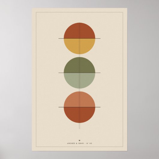 Drie Abstracte Zonnewandkunstposters, Midden Eeuw Poster (Voorkant)