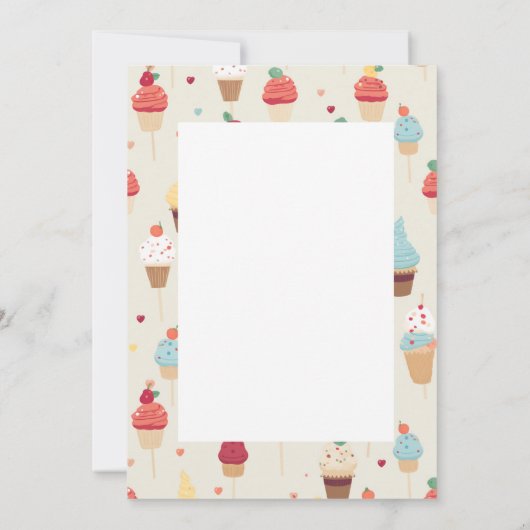 Drie-achtige ijs-sundae verjaardagskaart kaart (Achterkant)