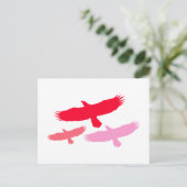 Drie adelaars vliegen (rood) briefkaart (Staand voorkant)