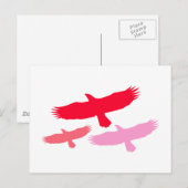 Drie adelaars vliegen (rood) briefkaart (Voorkant / Achterkant)