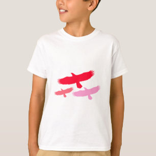 Drie adelaars vliegen (rood) t-shirt