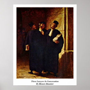 Drie advocaten in gesprek met Honore Daumier Poster
