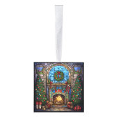 Drie Afbeelding Glas in lood kerst Decoratie (Rechts)