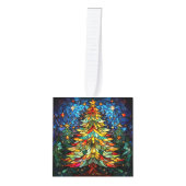 Drie Afbeelding Glas in lood kerst Decoratie (Voorkant)