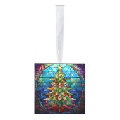 Drie Afbeelding Glas in lood kerst Decoratie (Rechts)