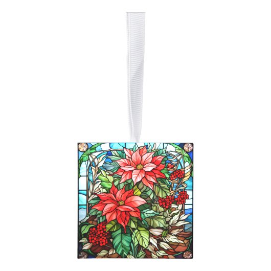 Drie Afbeelding Glas in lood Kerstkubus Ornament (Rechts)