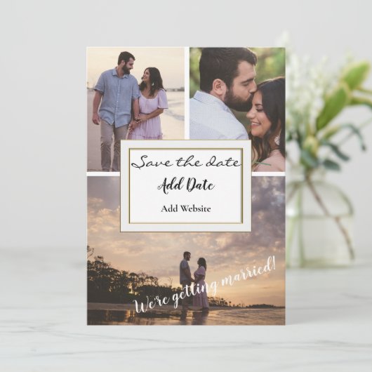 Drie Afbeelding van artikelen sparen de Aankondigi Kaart (Staand voorkant)