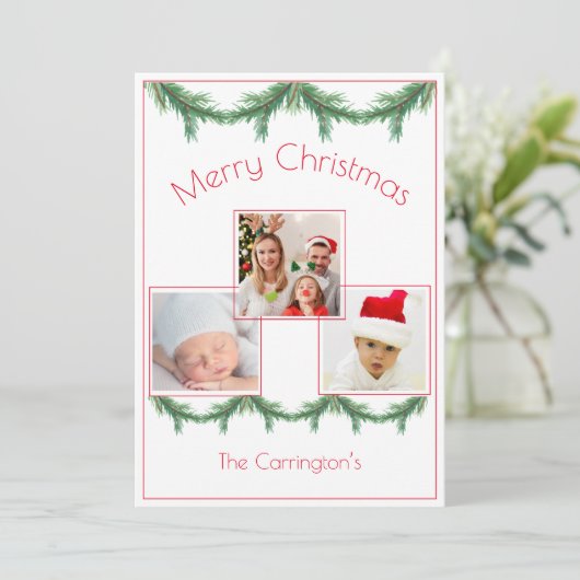 drie Afbeeldingen voor de vierde kerstfotokaart (Staand voorkant)