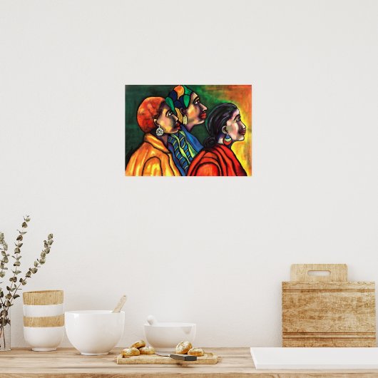 Drie Afrikaanse Amerikaanse vrouwen Poster (Keuken)