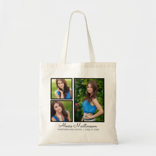 Drie Afstuderen Foto Canvas tas Sjabloon (Voorkant)