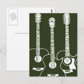 Drie akoestische gitaren briefkaart (Voorkant / Achterkant)