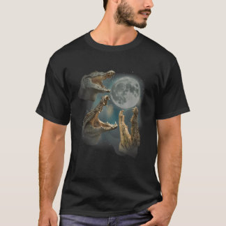 Drie Alligator Maan Grappige Parodie Graphic T-shirt