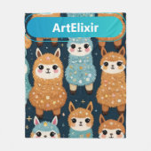 Drie Alpaca Llama Fleece Deken (Voorkant)