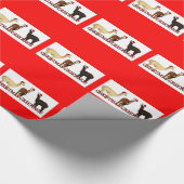 Drie Alpaca Santas Cadeaupapier (Hoek)