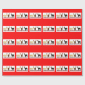 Drie Alpaca Santas Cadeaupapier (Vlak)