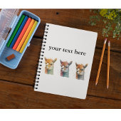 Drie alpaca's in waterverf, aanpasbaar notitieboek