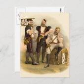 Drie Alpiene Herdsmen/Cheesemakers uit Gruyeres Briefkaart (Voorkant / Achterkant)