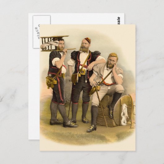 Drie Alpiene Herdsmen/Cheesemakers uit Gruyeres Briefkaart (Voorkant / Achterkant)