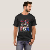 Drie Amerikaanse Berner Bergen Amerikaanse vlag Pe T-shirt (Voorkant volledig)