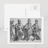 Drie Amerikaanse Cherokee Chiefs, 1762 (graving) Briefkaart (Voorkant / Achterkant)