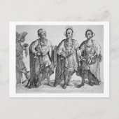 Drie Amerikaanse Cherokee Chiefs, 1762 (graving) Briefkaart (Voorkant)