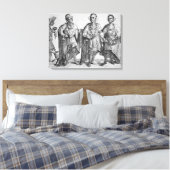 Drie Amerikaanse Cherokee Chiefs, 1762 (graving) Canvas Afdruk (Insitu (Slaapkamer))
