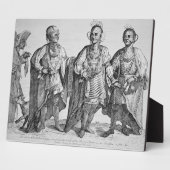Drie Amerikaanse Cherokee Chiefs, 1762 (graving) Fotoplaat (Zijkant)