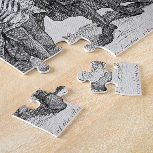 Drie Amerikaanse Cherokee Chiefs, 1762 (graving) Legpuzzel (Zijkant)