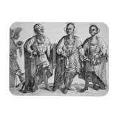 Drie Amerikaanse Cherokee Chiefs, 1762 (graving) Magneet (Horizontaal)